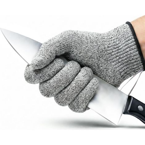 1 Paire L-Gants de Travail Anti Coupures, Protection de Niveau 5, Gants de Coupe pour Cuisine, Jardinage, Bricolage, Gants de Protection du Travail