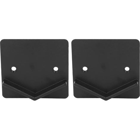 Support de tringle à rideau de douche Zerodis, fixation murale carrée noire, installation par vis ou collage, ABS et PP, support antichoc pour barres de douche de salle de bain (1/4)