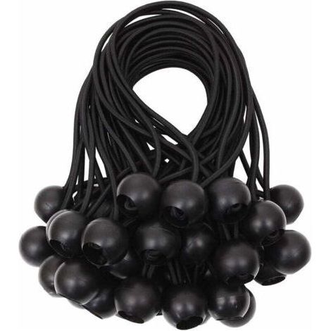 Alovez - Tendeur de bâche Tendeurs à boule tendeur élastique tendeur en caoutchouc pour bannière, bâche, pavillon, tente, rideaux Harnais d’extension, support de bâche Blanc, 15cm (Noir, 40pcs) (1/4)