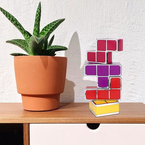 DIY-Puzzle-Stapelbare LED-Tischleuchte, Nachttischlampe, Blockbauspiel, Dekoration, 100–240 V (1/5)