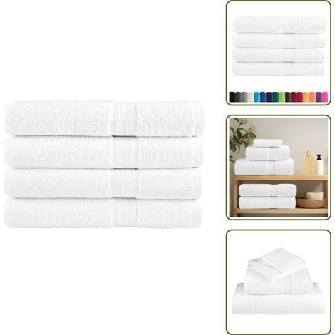 Premium-Handtücher SOLUND 4 Stk. Weiß 100x200 cm 600 g/m² - Baumwolle - Handtücher - Weiße Handtücher - Badezimmertextilien - Waschbare Handtücher (1/5)