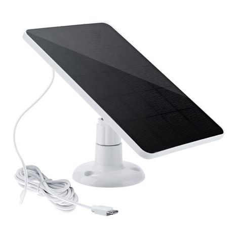 Panneau solaire pour la caméra de sécurité IP6 IP6 Alimentation continue à 360 degrés Alivable avec panneaux de chargement de 10 W 5 V Port de type C de type C / 9,8 pi (1/4)