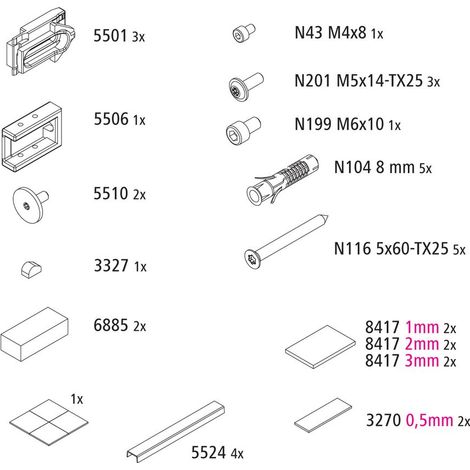 Kermi EBNI004 Set Montagekleinteile