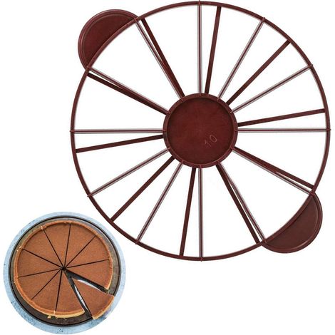 Coupe-gâteau à cheesecake 10/12 parts - Ustensiles de cuisine - Accessoires de pâtisserie - Réglable - Marron (1/5)