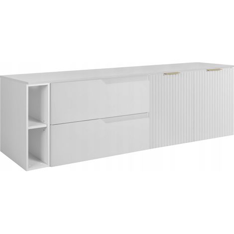 Waschtischunterschrank - 160 cm - Weiß - Modernes Design - Funktional und Elegant