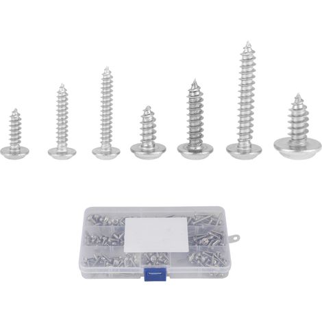 220-teiliges Set M3 M4 M5 304 Edelstahl-Linsenkopf-Kreuzschlitzschrauben (1/5)