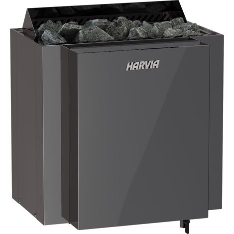 Harvia Qubic Combi BlackSteel BQ90S 9 kW Saunaofen mit Verdampfer Verdampferofen