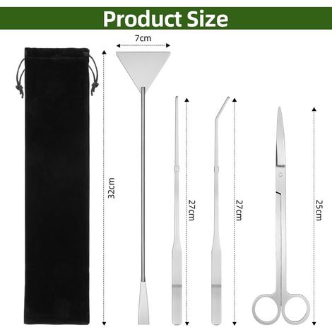 Aquarium Kit Outil, 6 en 1 Aquarium Aquascaping Kit, INOX réservoir d'eau Réservoir Eau Plante Pinces Ciseaux Outils Set,Pinces d'alimentation pour Reptiles,Plantes Aquatiques et Terrarium