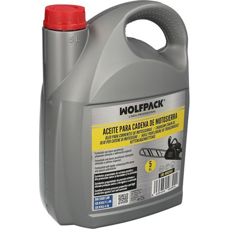 WOLFPACK LINEA PROFESIONAL Olio per catene e barre di motoseghe 5 litri, Grasso per catene di motoseghe, Lubrificante per catene di motoseghe, Lubrificante per catene di motoseghe