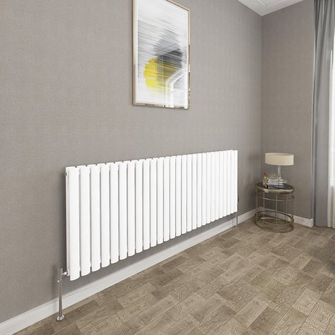 600x1593mm White Double Oval Column Radiator Horizontal Modern Central Heating Radiators