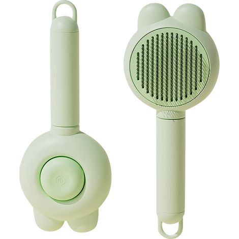Peigne Pour Chat Et Chien - Peigne À Dents Fermées En Acier Inoxydable Avec Bouton De Libération - Pour Poils Flottants Nœuds Et Pellicules - 1 Pièce (1/5)