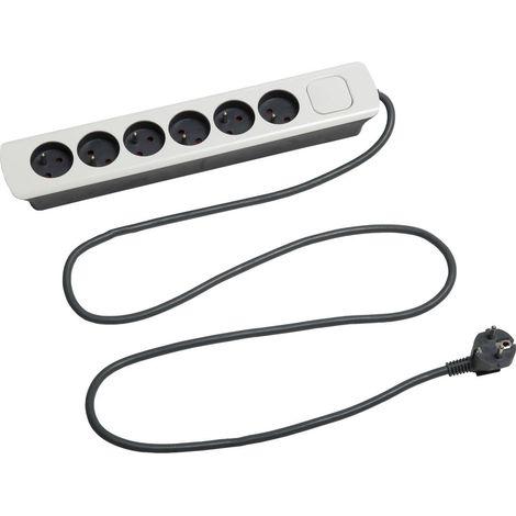 Bloc Multiprise 6 Prises avec Interrupteur Lumineux (1/4)
