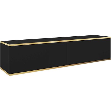 AX LIVING Lowboard TV Orkis 135 cm Modern und Funktional, Schwarz