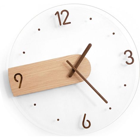 Horloge murale minimaliste et innovante, sans tic-tac, style nordique moderne, idéale pour le salon ou la chambre. (1/5)