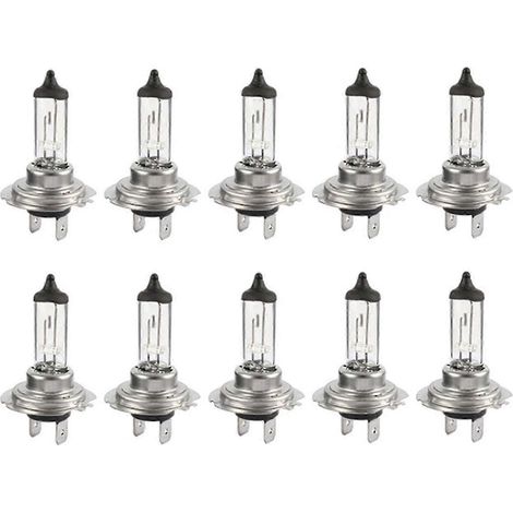 Lot de 10 ampoules halogènes H7 55 W pour phares antibrouillard de voiture, lumière chaude, accessoires auto universels. (1/5)