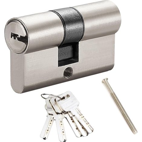 Cylindre Serrure 35x35mm, Barillet Porte d'entrée avec 5 clés, Cylindre de Serrure Verrouillable des Deux Côtés, Longueur: 70 mm, 35x35mm (1/5)