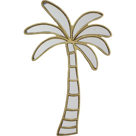 Specchio da parete palma in resina dorata tropicale 31 cm (1/5)