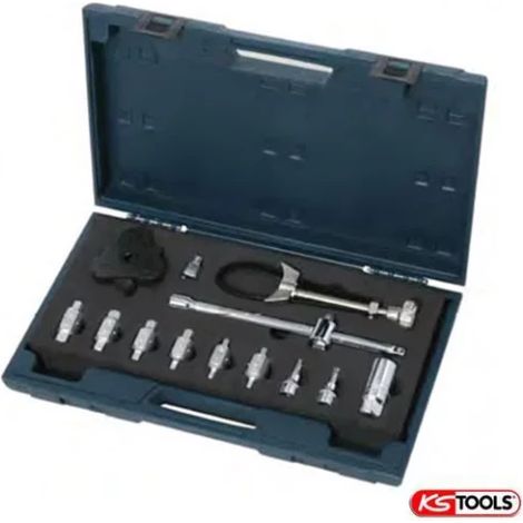 Kstools – Coffret spécial vidange 13 pièces – Douilles 4 et 6 pans – Clé à filtre 3 bras autoréglable – Alvéole mousse PU résistante (1/3)