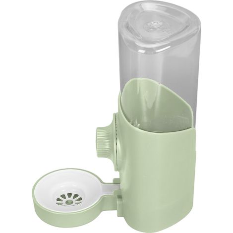 Distributeur d'eau automatique suspendu de grande capacité (600 ml) avec bec verseur anti-humidité, pour petits animaux de compagnie (vert). (1/5)