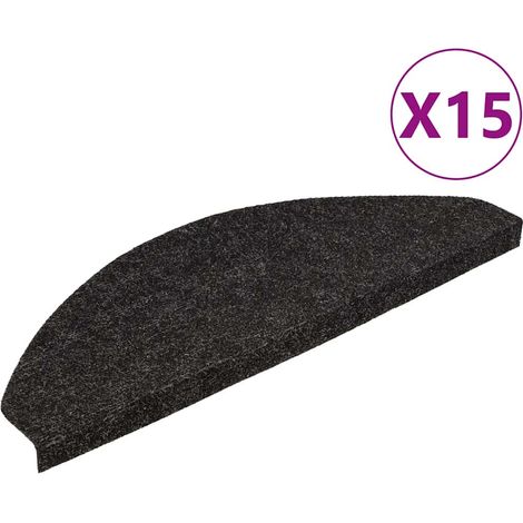 Maison Exclusive - Tappeti Adesivi per Scale 15 pz 56x17x3 cm Nero
