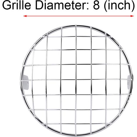 Grille de Protection Universelle 7" pour Phare de Moto, Masque Latéral Style Café Racer (Argent) (1/5)