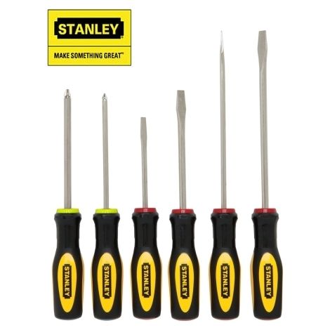 Set cacciaviti/giraviti professionali a taglio e croce 6 pezzi cromo vanadio Stanley