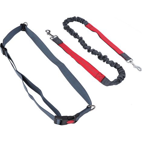 Corde de traction en nylon réfléchissante et incassable pour chien, ceinture de sécurité réglable pour extérieur (rouge) (1/5)