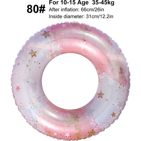 (80) Bouée gonflable de piscine avec pompe à air, adaptée à une utilisation à la plage et aux fêtes.