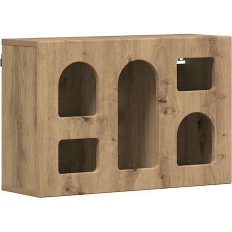 Armoire suspendue moderne design épuré 60 x 20 x 40 cm avec grand espace de stockage en bois d'ingénierie chêne artisanal (1/5)