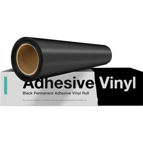 Rollo de vinilo adhesivo, adhesión duradera, soporte fácil de usar, negro mate, 30 x 900 cm (12 pulg. x 30 pies) - c (1/2)