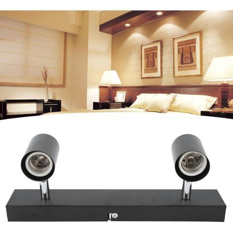 Kit d'éclairage sur rail à 2 voies, suspension de plafond style industriel rétro, spot pour loft, douille E27, spot LED, suspension pour cuisine ou balcon, éclairage sur rail LED orientable et réglabl (1/5)
