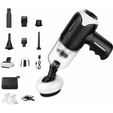 Kabelloser Handstaubsauger fürs Auto, bürstenloser Motor, 12000 Pa Saugkraft, zwei Geschwindigkeitsstufen, Blas- und Saugfunktion, Tierhaare, neutral (1/5)