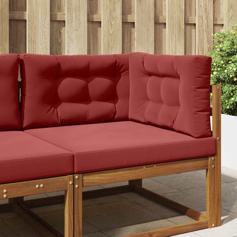 Cojín para sofá de exterior 3 pcs Rojo vino tinto Poliéster