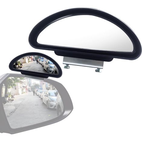 BEBUSINGOTO Espejo retrovisor de punto ciego ajustable de 360 grados, espejo lateral de coche de cristal HD, accesorios exteriores para coche, SUV, grosor del marco. (1/4)