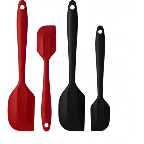 2er Set Silikonspatel, 230°C hitzebeständig, nahtlos, antihaftbeschichtet, für Küche & Backen