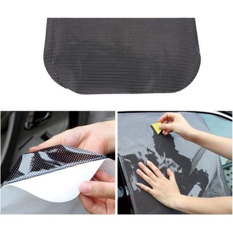 2pcs Autocollant de rideau de voiture Protection UV Film de fenêtre latérale automatique 16,54 x 14,96 x 0,2 pouces (1/3)