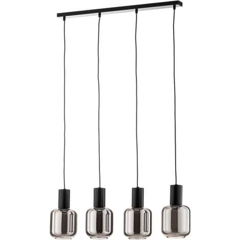 [GEBRAUCHT] Euluna Pendelleuchte Smoke Rauchglasschirme 4 Flg Hängeleuchte Deckenlampe E27 B-Ware