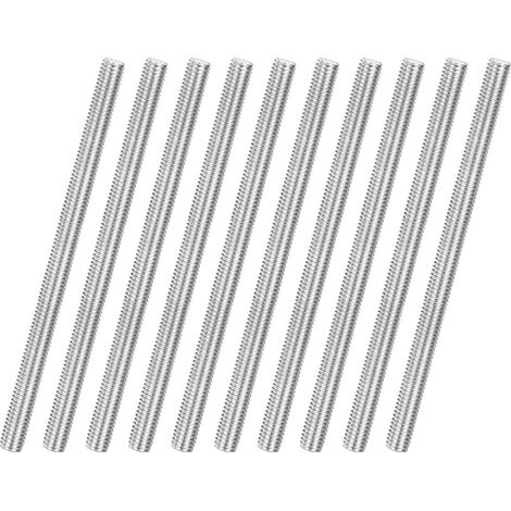 10 varillas roscadas a la derecha de acero inoxidable 304 M6 x 100 mm para pernos de anclaje, abrazaderas y soportes de fijación de muebles, tornillos de rosca métrica. (1/5)