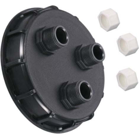 Tappo adattatore IBC, filettatura maschio da 1", tappo di collegamento al serbatoio antipioggia IBC/3 fori (1/4)