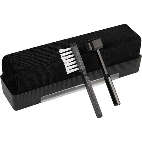 Lntyq Kit de nettoyage de disques vinyles, brosse de nettoyage antistatique en velours pour disques vinyles, brosse de stylet pour platine vinyle et nettoyage de CD/VCD/DVD