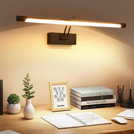 Applique murale moderne LED en cuivre de 40 cm, 3 modes de couleur, 3000K-6500K, idéale pour salle de bain ou salon. (1/5)