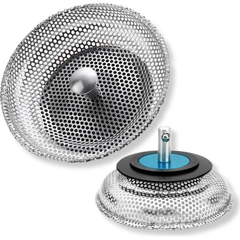 Küchenspülen-Sieb (1 Stück), Küchenspülenfilter, Küchenspülen-Abflussstopfen aus Edelstahl 304, Siebkorb für Spülbecken, für Küche und Bad, 80 mm Durchmesser (1/5)