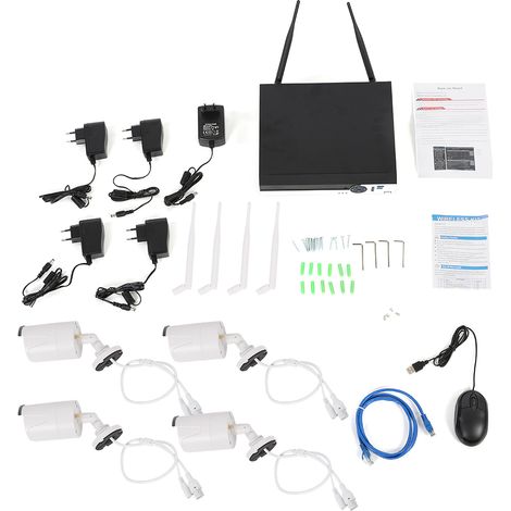 4-Kanal-HD-WLAN-Überwachungskamera mit LCD-Bildschirm, Farbnachtsicht und intelligenter Erkennung, 130 W (1/5)