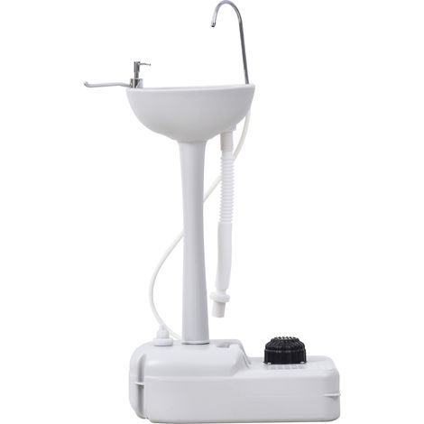 Évier camping portable lavabo station lavage roulettes distributeur savon porte serviettes gris