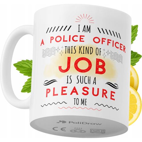 Lustige Kaffeetasse mit witzigem Textdesign für Polizisten – ideal für Geburtstage, Namenstage, Feiertage und besondere Anlässe. Hochwertige Tasse für Zuhause, Büro und Arbeit. Farbe: Weiß, 330 ml.
