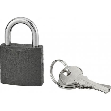 Cadenas ACERA gris à clé, base 30 mm, anse acier cémenté, 3 clés - SP