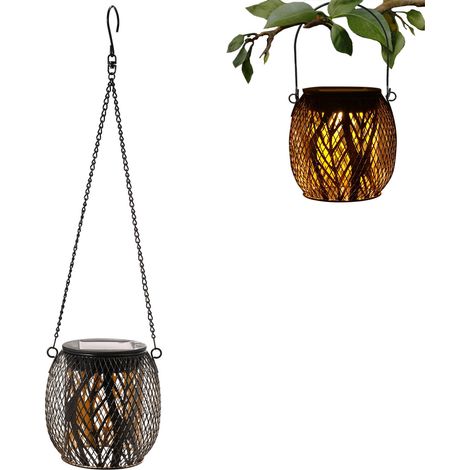 Lanterne solaire d'extérieur, lanterne solaire portable 2 en 1 améliorée à suspendre, décorations de Noël, lanterne solaire étanche pour arbre, jardin, terrasse, allée, lot de 1 (1/5)