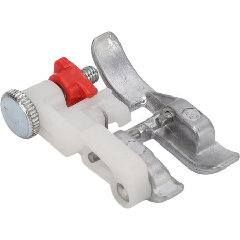 Prensatelas invisible para dobladillos, fabricado en acero inoxidable y plástico resistentes, de fácil instalación y compatible con máquinas de coser PFAFF.