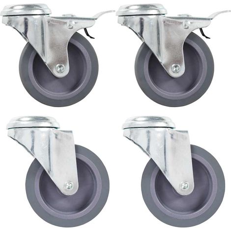 vidaXL Ruedas giratorias con agujero pasador 4 unidades 75 mm (1/4)
