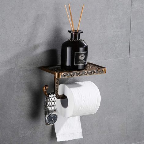 Derouleur Papier Toilette Porte Papier toilette Mural Support Papier Toilettes Couleur Porte-Papier Toilette Porte Bronze D'or (1/5)